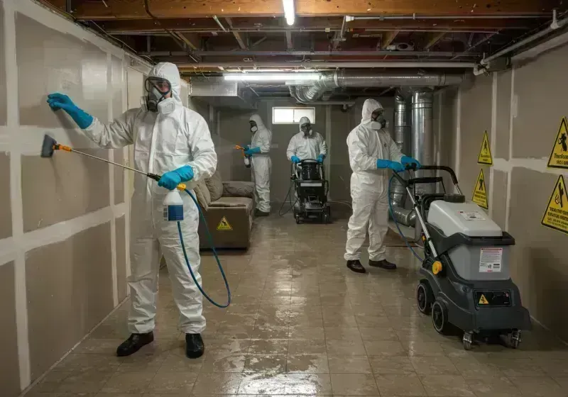 Basement Moisture Removal and Structural Drying process in Le Roy, IL